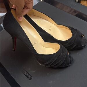 Christian Louboutin Black Peep Toe Heels